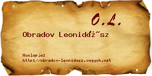 Obradov Leonidász névjegykártya